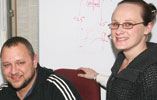 Webb engineer and iBwave specialist David Jordaan with Webb business development 
manager Jacqui Botha